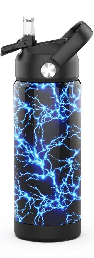 Boys Water Bottle with Straw,18 oz Kids Insulated Cups with Stainless Steel Leak Proof for School,Sport&TravelLightning Boys Water Bottle with Straw,18 oz Kids Insulated Cups with Stainless Steel Leak Proof for School,Sport&TravelLightning