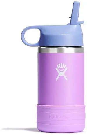 Kids Water Bottle for School - Stainless Steel and Insulated with Straw Cap - 12 Oz in Anemone Purple Kids Water Bottle for School - Stainless Steel and Insulated with Straw Cap - 12 Oz in Anemone Purple