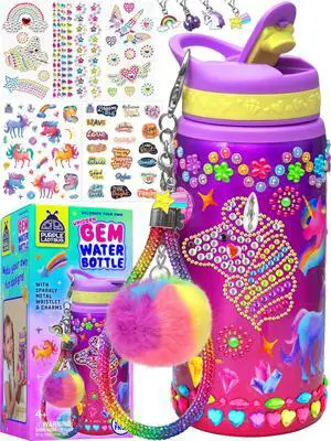 Decorate Your Own Water Bottle Kit for Girls - Birthday Gift Ages 4-10 | Unicorn Crafts with Gem Stickers, Charms and Wristlet, 20 oz BPA-Free, Arts and Crafts for Kids Ages 6-12, Toys for Girls Decorate Your Own Water Bottle Kit for Girls - Birthday Gift Ages 4-10 | Unicorn Crafts with Gem Stickers, Charms and Wristlet, 20 oz BPA-Free, Arts and Crafts for Kids Ages 6-12, Toys for Girls