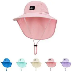 Kids Sun Hat with Neck Flap Beach Fishing Bucket for Boys Girls Pink | UV Protection,Lightweight & Foldable, Waterproof Quick Dry, Adjustable Size, Wide Brim Hiking Camping Beach Travel Safari Hat Kids Sun Hat with Neck Flap Beach Fishing Bucket for Boys Girls Pink | UV Protection,Lightweight & Foldable, Waterproof Quick Dry, Adjustable Size, Wide Brim Hiking Camping Beach Travel Safari Hat