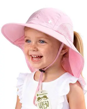Toddler Kids Sun Hat UPF 50+ with Neck Flap Ponytail Hole | 100% Quick-Dry Nylon, Wide Shield Blocks 99% UV, Cooling Mesh Vents, Adjustable Chin Strap, Packable for Swim Trips Toddler Kids Sun Hat UPF 50+ with Neck Flap Ponytail Hole | 100% Quick-Dry Nylon, Wide Shield Blocks 99% UV, Cooling Mesh Vents, Adjustable Chin Strap, Packable for Swim Trips