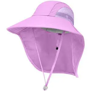 Kids Sun Hat UPF50+ Summer Beach Play Sun Protection Hats with Neck Flap for Ages 5~14 Girls Boys (Purple) Kids Sun Hat UPF50+ Summer Beach Play Sun Protection Hats with Neck Flap for Ages 5~14 Girls Boys (Purple)