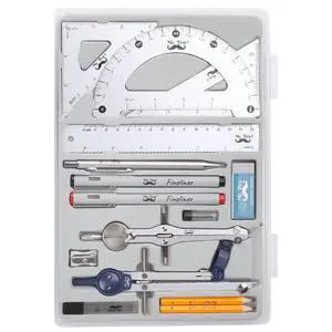 Professional Geometry Set, 15 pcs, Drafting Tools with Protractor | Compass, Metal Ruler, Triangles, Pens & Pencils, Complete Geometry & Drafting Kit for Architects, Engineers & Students Professional Geometry Set, 15 pcs, Drafting Tools with Protractor | Compass, Metal Ruler, Triangles, Pens & Pencils, Complete Geometry & Drafting Kit for Architects, Engineers & Students