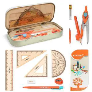 Geometry Set, Protractor and Compass Set for Students, 12Pcs | Compass Drawing Tool with Metal Case, Rulers, Protractor, Mechanical Pen, Back to School Supplies for Students Geometry Set, Protractor and Compass Set for Students, 12Pcs | Compass Drawing Tool with Metal Case, Rulers, Protractor, Mechanical Pen, Back to School Supplies for Students