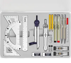20PCS Professional Geometry Set Drafting Tool Protractor Compass | With Case, Metal Rulers, Triangles, Pens, Pencils, Drawing Supplies, Drafting Kit for Architecture and Engineering Students 20PCS Professional Geometry Set Drafting Tool Protractor Compass | With Case, Metal Rulers, Triangles, Pens, Pencils, Drawing Supplies, Drafting Kit for Architecture and Engineering Students