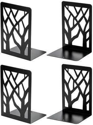 Book Ends Tree Design Bookends for Shelves 7 x 4.7 x 3.5 2 Pair | Metal Constructio,Heavy Duty,Non-Skid Pads,Scratch Resistant,Stable Support,Space Saving,4 Pieces,Bookcase Desktop Use Book Ends Tree Design Bookends for Shelves 7 x 4.7 x 3.5 2 Pair | Metal Constructio,Heavy Duty,Non-Skid Pads,Scratch Resistant,Stable Support,Space Saving,4 Pieces,Bookcase Desktop Use