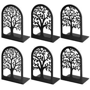 3 Pair Book Ends, Metal Bookends for Shelves, Decorative Bookends | Decorative Book Holder for Shelf, Tree Stopper for Heavy Books, Black Book Ends for Home Office, 6.5 X 4.7 X 3.5 Inch 3 Pair Book Ends, Metal Bookends for Shelves, Decorative Bookends | Decorative Book Holder for Shelf, Tree Stopper for Heavy Books, Black Book Ends for Home Office, 6.5 X 4.7 X 3.5 Inch