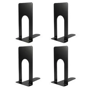 Book Ends for Shelves, 4 Pack Metal Bookends, Compact Book Stopper for Small Books, CDs, Vinyl Records, Desk & Classroom Organizer, 3.9x2.8x5.2 Inch, Gift for Book Lovers Book Ends for Shelves, 4 Pack Metal Bookends, Compact Book Stopper for Small Books, CDs, Vinyl Records, Desk & Classroom Organizer, 3.9x2.8x5.2 Inch, Gift for Book Lovers