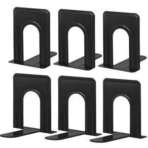 3 Pairs Book Ends, Heavy Duty Bookends for Shelves, Black | Book Holder for Shelf, Non-Skid Metal Book Holders, Book Ends for Heavy Books, Book Stopper for Library, Office Supplies 3 Pairs Book Ends, Heavy Duty Bookends for Shelves, Black | Book Holder for Shelf, Non-Skid Metal Book Holders, Book Ends for Heavy Books, Book Stopper for Library, Office Supplies