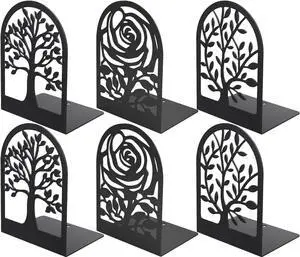 Decorative Book Ends, Heavy Duty Bookends for Shelves, 3 Pairs | 6.89 x 4.89 x 3.54 Inch,Heavy Duty Support,Non-Skid Pads,Metal Finished,Scratch Resistant,Stable Support,Space Saving Decorative Book Ends, Heavy Duty Bookends for Shelves, 3 Pairs | 6.89 x 4.89 x 3.54 Inch,Heavy Duty Support,Non-Skid Pads,Metal Finished,Scratch Resistant,Stable Support,Space Saving