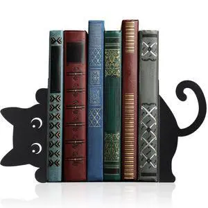 Cat Bookends Set of 2, Metal Book Ends for Shelves Office Desk | Peeping Kitty Silhouette Design, Cute Decorative Home Office Desk, Gift to Reading Enthusiasts and Feline Lovers Cat Bookends Set of 2, Metal Book Ends for Shelves Office Desk | Peeping Kitty Silhouette Design, Cute Decorative Home Office Desk, Gift to Reading Enthusiasts and Feline Lovers