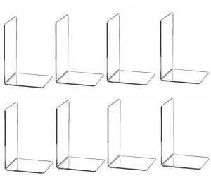 Clear Bookends for Heavy Books,8pcs Acrylic Book Shelf Organizer for Desk,Plastic Heavy Duty Book Holders Standand Invisible Bookshelf Dividers Decorative,Suitable for Office Home Weighted Bookends Clear Bookends for Heavy Books,8pcs Acrylic Book Shelf Organizer for Desk,Plastic Heavy Duty Book Holders Standand Invisible Bookshelf Dividers Decorative,Suitable for Office Home Weighted Bookends