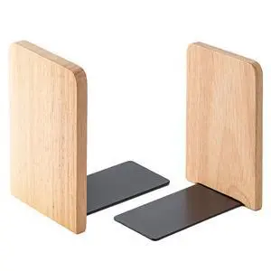 2 Pcs Wood Book Ends for Shelves, Bookends for Heavy Books,CD,File,Video Games, Book Organizer for Home Office School Supplies (2, Small) 2 Pcs Wood Book Ends for Shelves, Bookends for Heavy Books,CD,File,Video Games, Book Organizer for Home Office School Supplies (2, Small)
