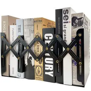 Adjustable Bookends Non Skid Decorative Bookends,Metal Bookend for Heavy Books,Bookshelf Organizer Holder for Books and Magazines for Desk(Black) Adjustable Bookends Non Skid Decorative Bookends,Metal Bookend for Heavy Books,Bookshelf Organizer Holder for Books and Magazines for Desk(Black)