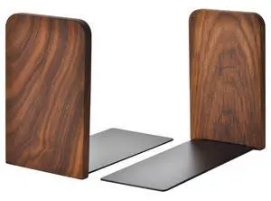 Book Ends, Black Walnut Wooden Bookends for Shelves - Heavy Duty Non-Slip Book Organizers, Upgraded Decorative Bookend Holders for Home, Kitchen, Office, Set of 2, Small Book Ends, Black Walnut Wooden Bookends for Shelves - Heavy Duty Non-Slip Book Organizers, Upgraded Decorative Bookend Holders for Home, Kitchen, Office, Set of 2, Small