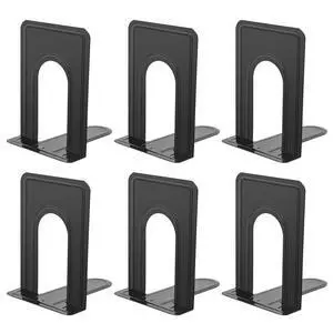 Book Ends, Non-Skid Metal Bookend Supports for Shelves 6 Pieces | Heavy Duty Book End, Office Book Stopper with Anti-slip Foam Protectors, Basic but Effective T Design, 6.69 x 4.9 x 4.3 in Book Ends, Non-Skid Metal Bookend Supports for Shelves 6 Pieces | Heavy Duty Book End, Office Book Stopper with Anti-slip Foam Protectors, Basic but Effective T Design, 6.69 x 4.9 x 4.3 in
