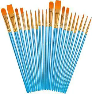 Acrylic Paint Brushes Set, 20 Pcs Pointed Tip Artist Paintbrushes | Soft,No-Shed Bristles for Acrylic for Acrylic Oil Watercolor Canvases Rock Nail Miniature Detailing Drawing Art Supplies Acrylic Paint Brushes Set, 20 Pcs Pointed Tip Artist Paintbrushes | Soft,No-Shed Bristles for Acrylic for Acrylic Oil Watercolor Canvases Rock Nail Miniature Detailing Drawing Art Supplies