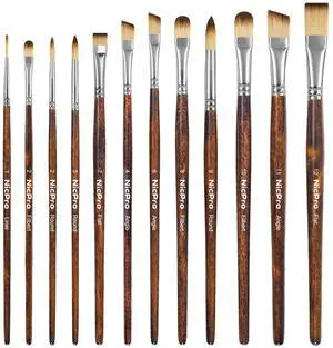 12PCS Artist Paint Brush Set, Paint Brushes for Acrylic Painting | Craft Paintbrushes for Oil Watercolor Gouache, Tempera, Face Body, Fabric, Model, Art Supplies for Artists Beginners (Wood) 12PCS Artist Paint Brush Set, Paint Brushes for Acrylic Painting | Craft Paintbrushes for Oil Watercolor Gouache, Tempera, Face Body, Fabric, Model, Art Supplies for Artists Beginners (Wood)