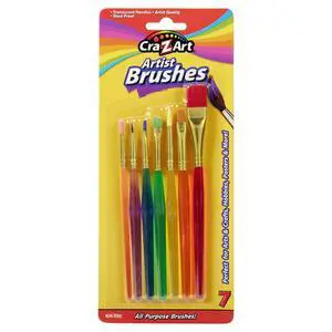 Artist Brushes, Assorted Sizes Blist Carded, 7 Count Artist Brushes, Assorted Sizes Blist Carded, 7 Count
