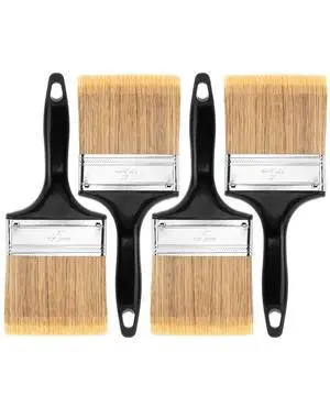 Bates- Paint Brushes, 4-Inch, 4 Pack, Flat Paint Brushes | for Walls Furniture Wood Surfaces Interior Painting & Home Improvement Projects Bates- Paint Brushes, 4-Inch, 4 Pack, Flat Paint Brushes | for Walls Furniture Wood Surfaces Interior Painting & Home Improvement Projects