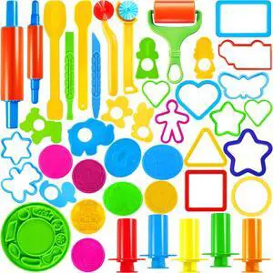 44 Clay Tools Set for Kids, Clay Accessories with Various Plastic Molds, Rolling Pins, Cutters, Gift for Boys Girls 44 Clay Tools Set for Kids, Clay Accessories with Various Plastic Molds, Rolling Pins, Cutters, Gift for Boys Girls