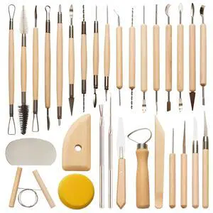 30 Pcs Clay Tools & Pottery Tools Kit, Professional Polymer Clay Sculpting | Tools for Air Dry Clay, Ceramics Tools and Modeling Tools, Includes Wire Cutter, Ribbon Tool 30 Pcs Clay Tools & Pottery Tools Kit, Professional Polymer Clay Sculpting | Tools for Air Dry Clay, Ceramics Tools and Modeling Tools, Includes Wire Cutter, Ribbon Tool