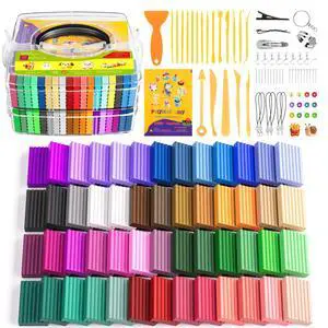 52 Colors Polymer Clay Kit,Oven Bake Modeling Clay for Kids Adults | DIY Molding Clay Starter Sculpting Set With Tools & accessories,Non-Sticky,Kids School Classroom Stem,Home Party Art Crafts 52 Colors Polymer Clay Kit,Oven Bake Modeling Clay for Kids Adults | DIY Molding Clay Starter Sculpting Set With Tools & accessories,Non-Sticky,Kids School Classroom Stem,Home Party Art Crafts