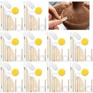 40 Pcs Pottery Clay Tools Kit Sculpting Clay Tool Carving Kit | Includes Cutting Modeling Trimming with Smooth Wooden Handles, Back to School Supplies 40 Pcs Pottery Clay Tools Kit Sculpting Clay Tool Carving Kit | Includes Cutting Modeling Trimming with Smooth Wooden Handles, Back to School Supplies