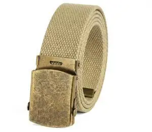 Canvas Web Belt Military Style with Antique Brass Buckle 54" Long (Khaki) | Adjustable Cut To Fit for Men Canvas Web Belt Military Style with Antique Brass Buckle 54" Long (Khaki) | Adjustable Cut To Fit for Men