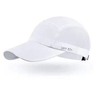 Men's Baseball Cap UPF50 Hat W/Foldable Long Large Bill,One Size,White Men's Baseball Cap UPF50 Hat W/Foldable Long Large Bill,One Size,White