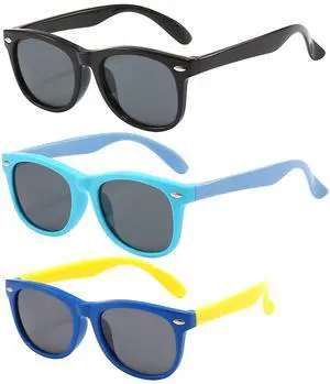 Polarized Kids Sunglasses Boys Girls Black+Blue+Light Blue | 1 Pack Lightweight flexible TR90 frame, TAC polarized, unisex kids 3-10, outdoor shades for beach, cycling & daily activities Polarized Kids Sunglasses Boys Girls Black+Blue+Light Blue | 1 Pack Lightweight flexible TR90 frame, TAC polarized, unisex kids 3-10, outdoor shades for beach, cycling & daily activities
