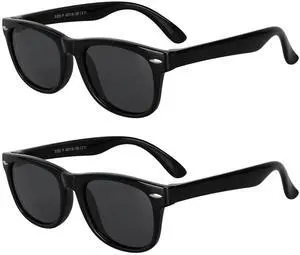 Kids Polarized Sunglasses, Toddler Sunglasses UV Protection Flexible Rubber Glasses Shades(2pcs, Black) Kids Polarized Sunglasses, Toddler Sunglasses UV Protection Flexible Rubber Glasses Shades(2pcs, Black)