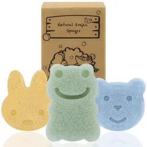 Konjac Sponge, Bath loofah, 3pc, Rabbit, Frog, Bear face | Natural Safe Plant-Based, Cute Shapes Bath Sponge for bathing, Shower Sponge for bath, Body Loofah, Shower Loofah, Face Luffa Konjac Sponge, Bath loofah, 3pc, Rabbit, Frog, Bear face | Natural Safe Plant-Based, Cute Shapes Bath Sponge for bathing, Shower Sponge for bath, Body Loofah, Shower Loofah, Face Luffa