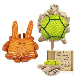 Kids Bath Sponge,Soft Mesh Shower Pouf for Kids,Cute Turtle&Bunny Bath Loofah Gentle Fun Bath Accessories for Boys and Girls Kids Bath Sponge,Soft Mesh Shower Pouf for Kids,Cute Turtle&Bunny Bath Loofah Gentle Fun Bath Accessories for Boys and Girls