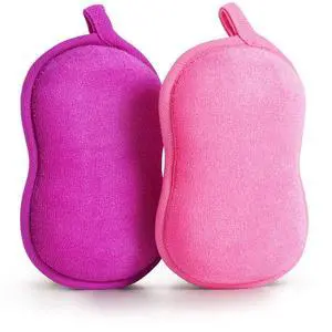Baby Bath Sponge - Ultra Soft Baby Sponge for Bathing - Kids Bath Sponges for Infants, Toddler Bath Time, 2 Count (1 Pack) - Pink Violet Baby Bath Sponge - Ultra Soft Baby Sponge for Bathing - Kids Bath Sponges for Infants, Toddler Bath Time, 2 Count (1 Pack) - Pink Violet
