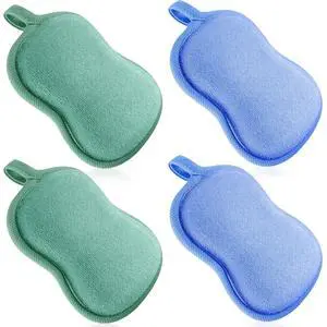 4 Pcs Baby Bath Sponge Toddler Bath Sponge,Green, Blue | Soft Comfy Absorbent Loofah for Kids Babies Boy Girl 4 Pcs Baby Bath Sponge Toddler Bath Sponge,Green, Blue | Soft Comfy Absorbent Loofah for Kids Babies Boy Girl