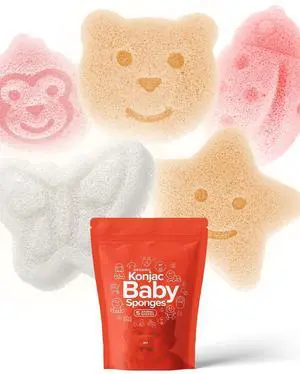 Konjac Baby Sponge for Bathing | Natural Cute Shapes | Kids Bath sponges for Infants | Toddler Bath time | Safe Organic Plant-Based | 5pcs Set : Bear, Monkey, Butterfly, Ladybug, Star Konjac Baby Sponge for Bathing | Natural Cute Shapes | Kids Bath sponges for Infants | Toddler Bath time | Safe Organic Plant-Based | 5pcs Set : Bear, Monkey, Butterfly, Ladybug, Star