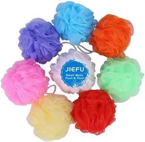 Bath Sponges, Small Size Colorful Shower Sponges Exfoliating Mesh Pouf Bath Ball Body Scrubber for Travel Pack of 8 Bath Sponges, Small Size Colorful Shower Sponges Exfoliating Mesh Pouf Bath Ball Body Scrubber for Travel Pack of 8