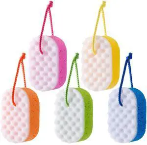 5 Pieces Soft Bath Sponge Shower Natural Gentle Soothing Body Fiber Exfoliating Shower Sponge Wash Bouquet for Women Men, Random Color(Cute Color) 5 Pieces Soft Bath Sponge Shower Natural Gentle Soothing Body Fiber Exfoliating Shower Sponge Wash Bouquet for Women Men, Random Color(Cute Color)