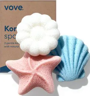 Organic Konjac Baby Bath Sponges 3-Pack, Plant-Based Ocean Shapes | Safe natural sponges for newborns, infants and toddlers, plant-based baby bathing, certified organic Organic Konjac Baby Bath Sponges 3-Pack, Plant-Based Ocean Shapes | Safe natural sponges for newborns, infants and toddlers, plant-based baby bathing, certified organic