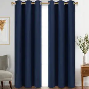 Blackout Curtains for Bedroom Grommet Thermal Insulated Room Darkening Curtains (42 x 84 Inch, 2 Panels, Navy Blue) Blackout Curtains for Bedroom Grommet Thermal Insulated Room Darkening Curtains (42 x 84 Inch, 2 Panels, Navy Blue)