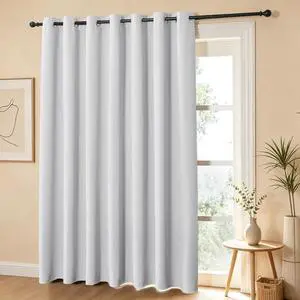 Flame-Retardant NFPA 701 Standard Curtain 96-inch Single Panel 100% Blackout Curtain Ideal for Bedrooms and Living Rooms Thermal Insulation Metal Ring Hanging System (42x96 inches,White) Flame-Retardant NFPA 701 Standard Curtain 96-inch Single Panel 100% Blackout Curtain Ideal for Bedrooms and Living Rooms Thermal Insulation Metal Ring Hanging System (42x96 inches,White)