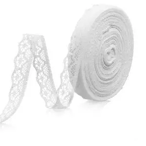 30-Yard Lace Trim Ribbon, White Lace Ribbon, 0.5 inch Width White Laces Trims Delicate Floral Pattern Ribbons for Crafts Sewing and Bridal Wedding Dress Applique Decorations 30-Yard Lace Trim Ribbon, White Lace Ribbon, 0.5 inch Width White Laces Trims Delicate Floral Pattern Ribbons for Crafts Sewing and Bridal Wedding Dress Applique Decorations
