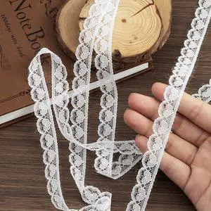 Lace Trim Ribbon, 20-Yard White Lace Ribbon, 1 Inch Width White Laces Trims, White Lace Trim Ribbon for Crafts Sewing and Bridal Wedding Dress Applique Decorations Lace Trim Ribbon, 20-Yard White Lace Ribbon, 1 Inch Width White Laces Trims, White Lace Trim Ribbon for Crafts Sewing and Bridal Wedding Dress Applique Decorations