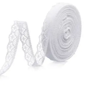 30-Yard Lace Trim Ribbon, White Lace Ribbon, 0.5 inch Width White Laces Trims Delicate Floral Pattern Ribbons for Crafts Sewing and Bridal Wedding Dress Applique Decorations 30-Yard Lace Trim Ribbon, White Lace Ribbon, 0.5 inch Width White Laces Trims Delicate Floral Pattern Ribbons for Crafts Sewing and Bridal Wedding Dress Applique Decorations