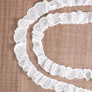 5 Yards Eyelet Lace Trim, White Cotton Lace Ribbon 3.5 CM Wavy Edge Floral Embroidery Ruffle Laces Trim for Sewing Dress Clothes Bag Dolls Pets Clothes 5 Yards Eyelet Lace Trim, White Cotton Lace Ribbon 3.5 CM Wavy Edge Floral Embroidery Ruffle Laces Trim for Sewing Dress Clothes Bag Dolls Pets Clothes