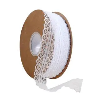 White Lace Ribbon, 50-Yard Vintage Jacquard Ribbon Floral Decorative Trim | Elegant Jacquard Fabric Ribbon Trim for Sewing Crafts, Wedding Decoration, Gift Wrapping, Apparel Accessories White Lace Ribbon, 50-Yard Vintage Jacquard Ribbon Floral Decorative Trim | Elegant Jacquard Fabric Ribbon Trim for Sewing Crafts, Wedding Decoration, Gift Wrapping, Apparel Accessories