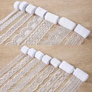 14 Rolls 46 Yards White Lace Ribbon 0.5 to 2.3 inch Vintage Cotton Crochet Trim with Scalloped Edge Lace Trim Sewing Crafts Laces for Gift DIY Wrapping Dress Decoration Wedding Bridal Christmas 14 Rolls 46 Yards White Lace Ribbon 0.5 to 2.3 inch Vintage Cotton Crochet Trim with Scalloped Edge Lace Trim Sewing Crafts Laces for Gift DIY Wrapping Dress Decoration Wedding Bridal Christmas