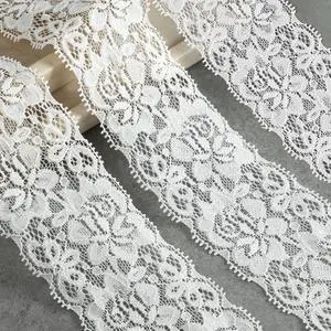 White Floral Lace Trim Slight Stretch 6 Yards 2.36 Inch Wide | Slight Stretch, Delicate Flower Lace Edging, For Sewing Bridal Wedding Dress Applique, Gift Wrapping DIY Craft White Floral Lace Trim Slight Stretch 6 Yards 2.36 Inch Wide | Slight Stretch, Delicate Flower Lace Edging, For Sewing Bridal Wedding Dress Applique, Gift Wrapping DIY Craft