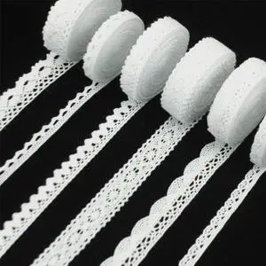White Cotton Lace Trim Ribbon, 30 Yards Crochet Lace for Crafts | Cotton crochet lace trim with assorted patterns, perfect for sewing, scrapbooking, wedding decor, DIY crafts White Cotton Lace Trim Ribbon, 30 Yards Crochet Lace for Crafts | Cotton crochet lace trim with assorted patterns, perfect for sewing, scrapbooking, wedding decor, DIY crafts